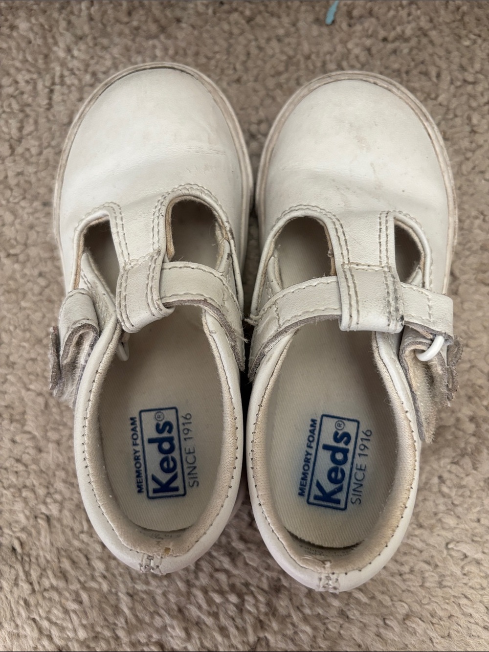 Keds Kids Cream Leather Mary Jane Shoes